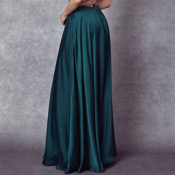 NEW OFF THE SHOULDER SLEEVELESS A-LINE POLYESTER DRESS WITH LACE UP BACK JT 278 - Picture 9 of 9